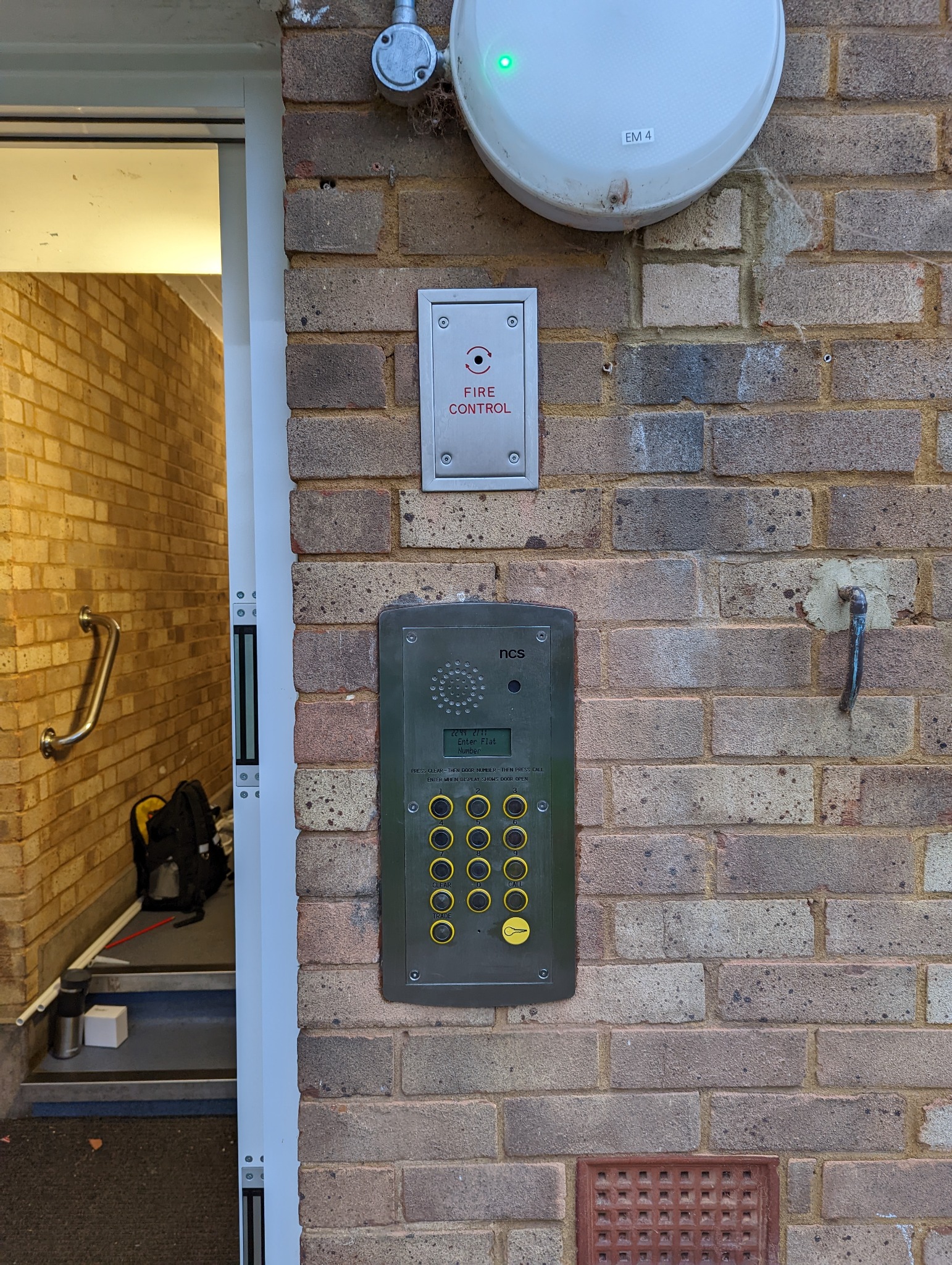 Older NCS communal intercom door entry panel
